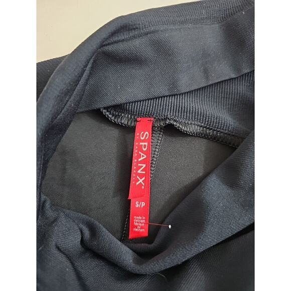 SPANX Mama Maternity ~Women's Size S/P~ Black Faux Leather Leggings Stretch. - Picture 7 of 13